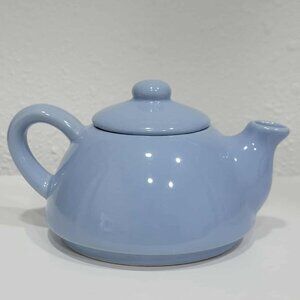Vintage Pier 1 Sky Blue Stoneware Teapot Tea Party - Good condition!